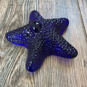 Blenko Cobalt Blue Glass Starfish Sea Star Sculpture Paperweight